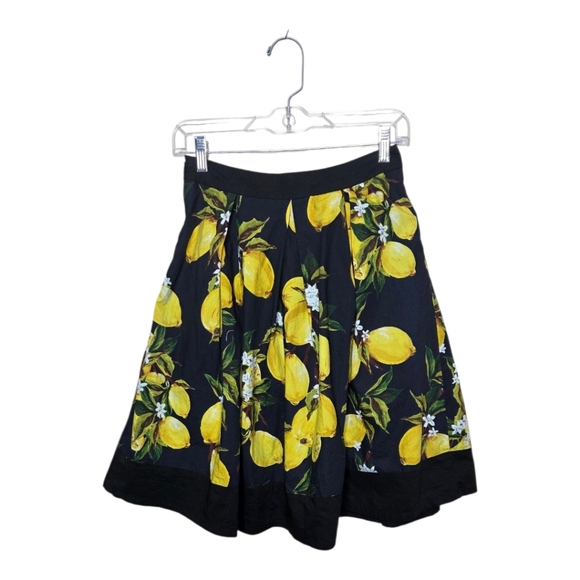 Frock Shop Dresses & Skirts - ​FROCK SHOP Lemon Print Pleated Cotton Skirt XS